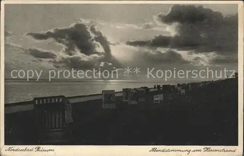 Buesum Nordseebad Abendstimmung am Herrenstrand Kat. Buesum