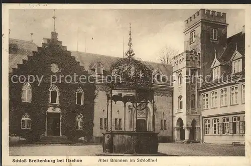 Itzehoe Schloss Breitenburg mit Brunnen  Kat. Itzehoe