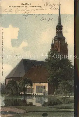 Itzehoe Am Klosterhof mit Sankt Laurentiuskirche Kat. Itzehoe