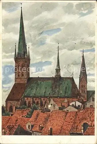 Luebeck Blick auf die Petrikirche Kat. Luebeck