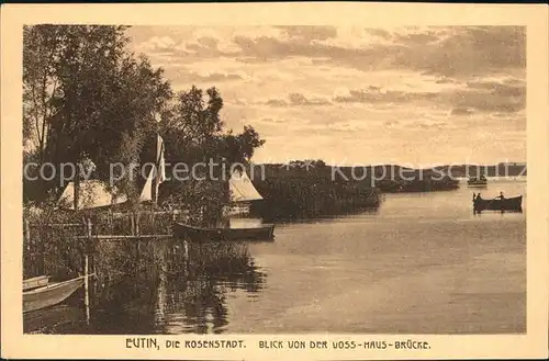 Eutin Blick von der Voss Haus Bruecke Bootspartie Kat. Eutin