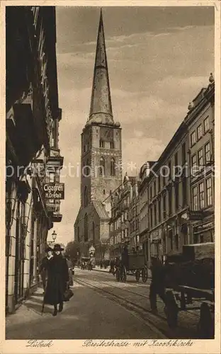 Luebeck Breitestrasse mit Jacobikirche Kat. Luebeck