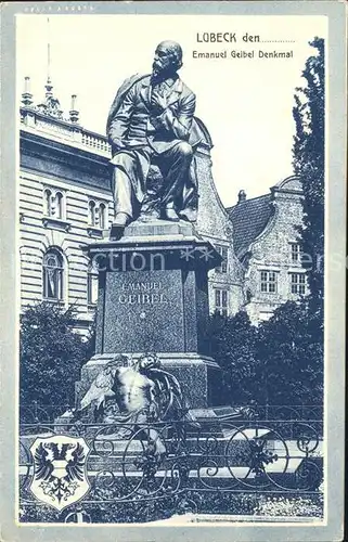 Luebeck Emanuel Geibel Denkmal Kat. Luebeck