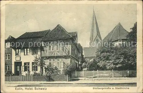 Eutin Stolbergstrasse und Stadtkirche Kat. Eutin