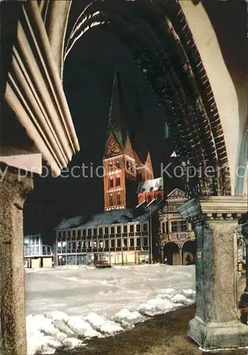 Luebeck Arkaden mit Blick auf St Marien Kat. Luebeck