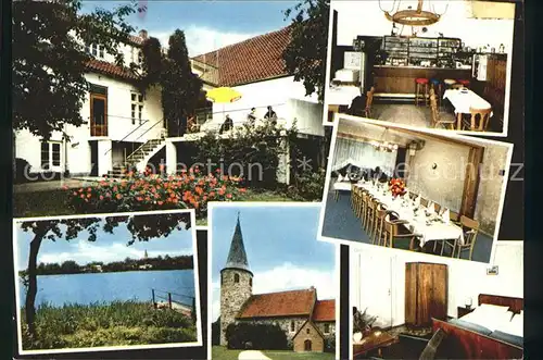 Neukirchen Eutin Hotel Restaurant Neukirchener Hof Gastraum Zimmer Kapelle Kat. Malente