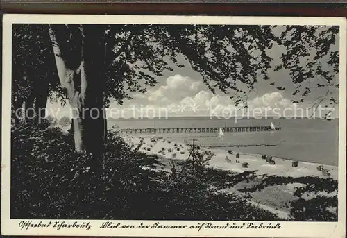 Scharbeutz Ostseebad Blick auf Strand und Seebruecke Kat. Scharbeutz