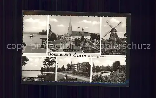 Eutin Motorboot Alter Markt Michaeliskirache Alte Windmuehle Schlossgarten Schloss Kat. Eutin