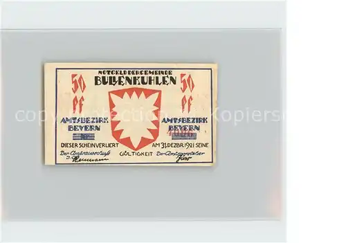 Bullenkuhlen 50 Pfennig Kat. Bullenkuhlen