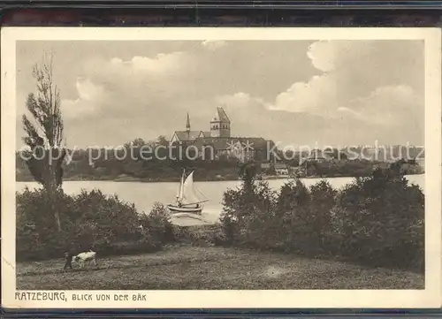 Ratzeburg Blick von Baek Segelboot Kat. Ratzeburg