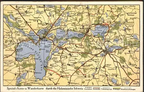 Eutin Spezial Auto Wanderkarte Ploen Boesdorf Malente Kat. Eutin