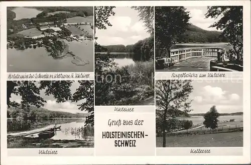 Malente Gremsmuehlen Fliegeraufnahme Ukleisee Kellersee Angelbruecke Kat. Malente