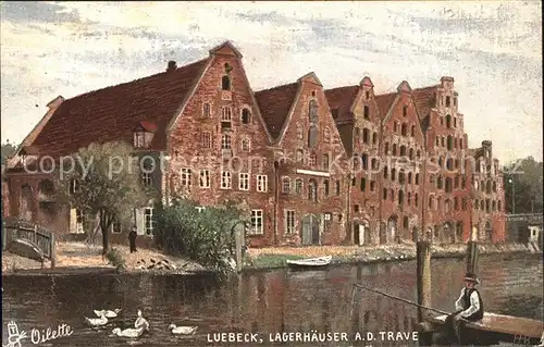Luebeck Lagerhaeuser an der Trave Verlag Tucks Oilette Nr. 175 B  Kat. Luebeck