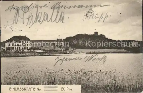Eutin Kellersee Kaiser Wilhelm I. Turm Einlasskarte Kat. Eutin