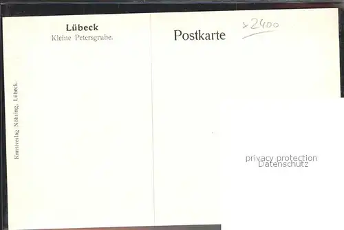 Luebeck Kleine Petersgrube Kuenstlerkarte G. Boese  Kat. Luebeck