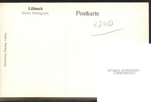 Luebeck Kleine Petersgrube Kuenstlerkarte G. Boese  Kat. Luebeck