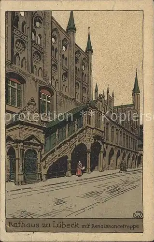 Luebeck Rathaus Renaissancetreppe Kat. Luebeck