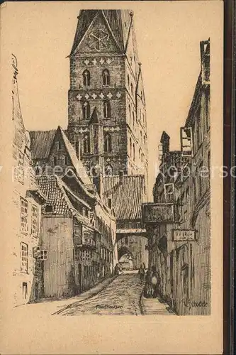 Luebeck Marienkirche Blick vom Fuenfhausen W. Schodde  Kat. Luebeck