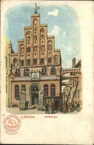 Luebeck Schifferhaus Litho Kat. Luebeck