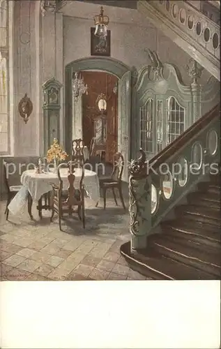 Luebeck Diele Patrizierhaus Kuenstlerkarte W. Beckmann Nr. 8 Kat. Luebeck