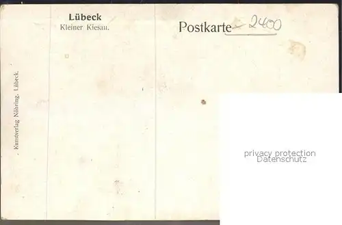 Luebeck Kleiner Kiesau Kuenstlerkarte G. Boese  Kat. Luebeck