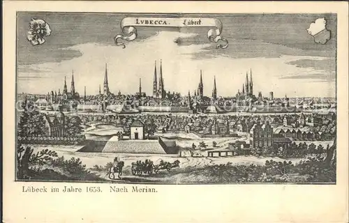 Luebeck Jahr 1653 nach Merian  Kat. Luebeck