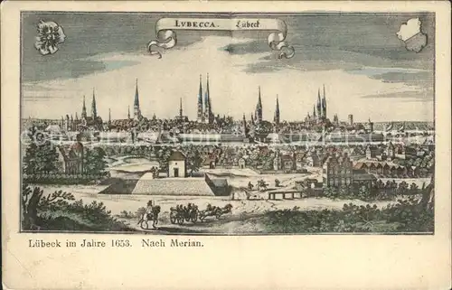 Luebeck Jahr 1653 nach Merian Kat. Luebeck