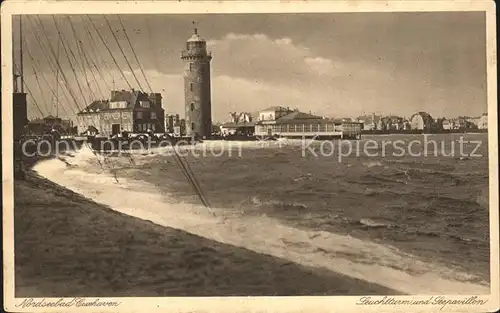 Cuxhaven Nordseebad Leuchtturm Seepavillon Kat. Cuxhaven