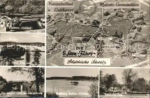 Malente Gremsmuehlen Edeberg  See Dieksee  Abfahrt Grosse Insel Kat. Malente