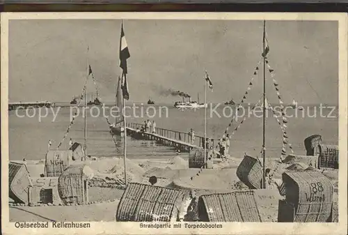 Kellenhusen Ostseebad Strandpartie mit Torpedobooten Kat. Kellenhusen (Ostsee)