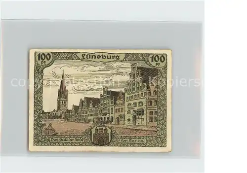 Lueneburg Stadtblick  100 Pfennig Kat. Lueneburg