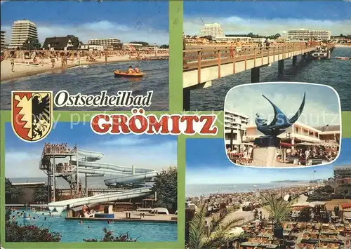 Groemitz Ostseebad Hotels Strand Bruecke Restaurant Schwimmbad Ostseeheilbad Wappen /  /