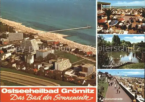 Groemitz Ostseebad Strand Kurpark Kurpromenade Hotels Fliegeraufnahme /  /