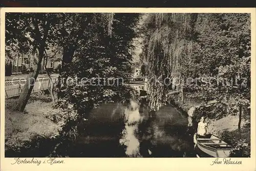 Rotenburg Wuemme Partie am Wasser Boot Kat. Rotenburg (Wuemme)