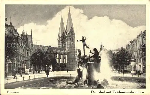 Bremen Domshof mit Teichmannsbrunnen Kat. Bremen
