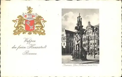 Bremen Roland und Wappen Kat. Bremen