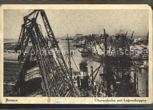 Bremen ueberseehafen mit Lagerschuppen Kat. Bremen