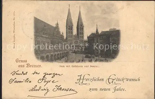 Bremen Dom mit Rathaus und Boerse Kat. Bremen