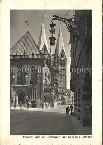 Bremen Blick von Ratsstuben auf Dom Rathaus Kat. Bremen