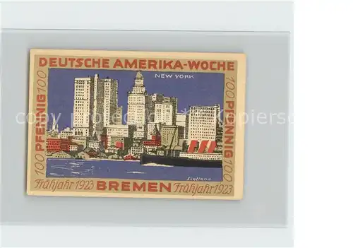 Bremen Deutsche Amerika Woche 100 Pfennig Kat. Bremen