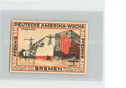 Bremen Deutsche Amerika Woche 50 Pfennig Gutschein Kat. Bremen