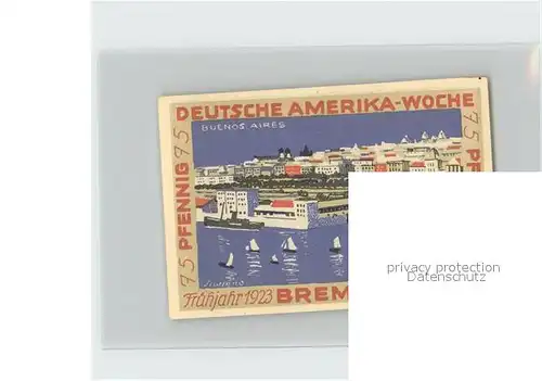 Bremen Deutsche Amerika Woche Gutschein 75 Pfennig Kat. Bremen