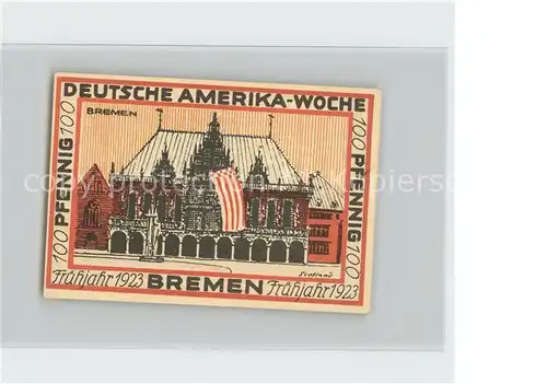 Bremen Deutsch Amerkia Woche Gutschein 100 Pfennig Kat. Bremen