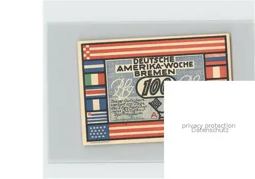 Bremen Deutsch Amerkia Woche Gutschein 100 Pfennig Kat. Bremen