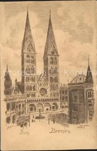 Bremen Dom Kuenstlerkarte Carl Jander  Kat. Bremen