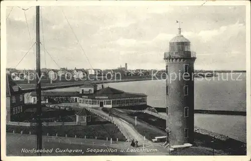 Cuxhaven Nordseebad Seepavillon Leuchtturm  Kat. Cuxhaven