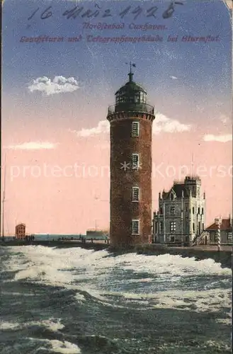 Cuxhaven Nordseebad Leuchtturm Telegraphengebaeude  Kat. Cuxhaven