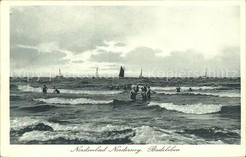 Norderney Nordseebad Badefreuden Segelschiffe Kat. Norderney
