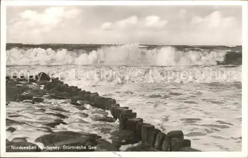 Norderney Nordseebad Stuermische See Kat. Norderney