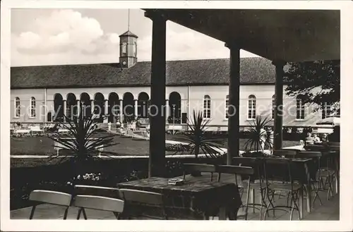 Norderney Nordseebad Cafe Lehmstuhl mit Kurhaus Kat. Norderney